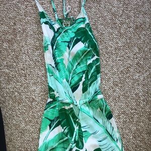 Leaf print romper